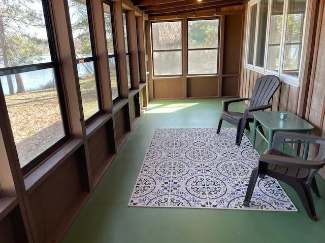 Three-season porch to watch lake activities