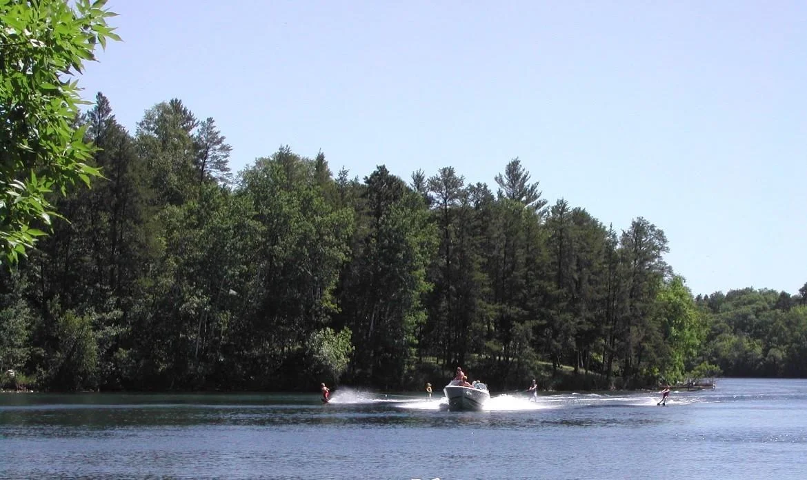 Water skiing on the lake