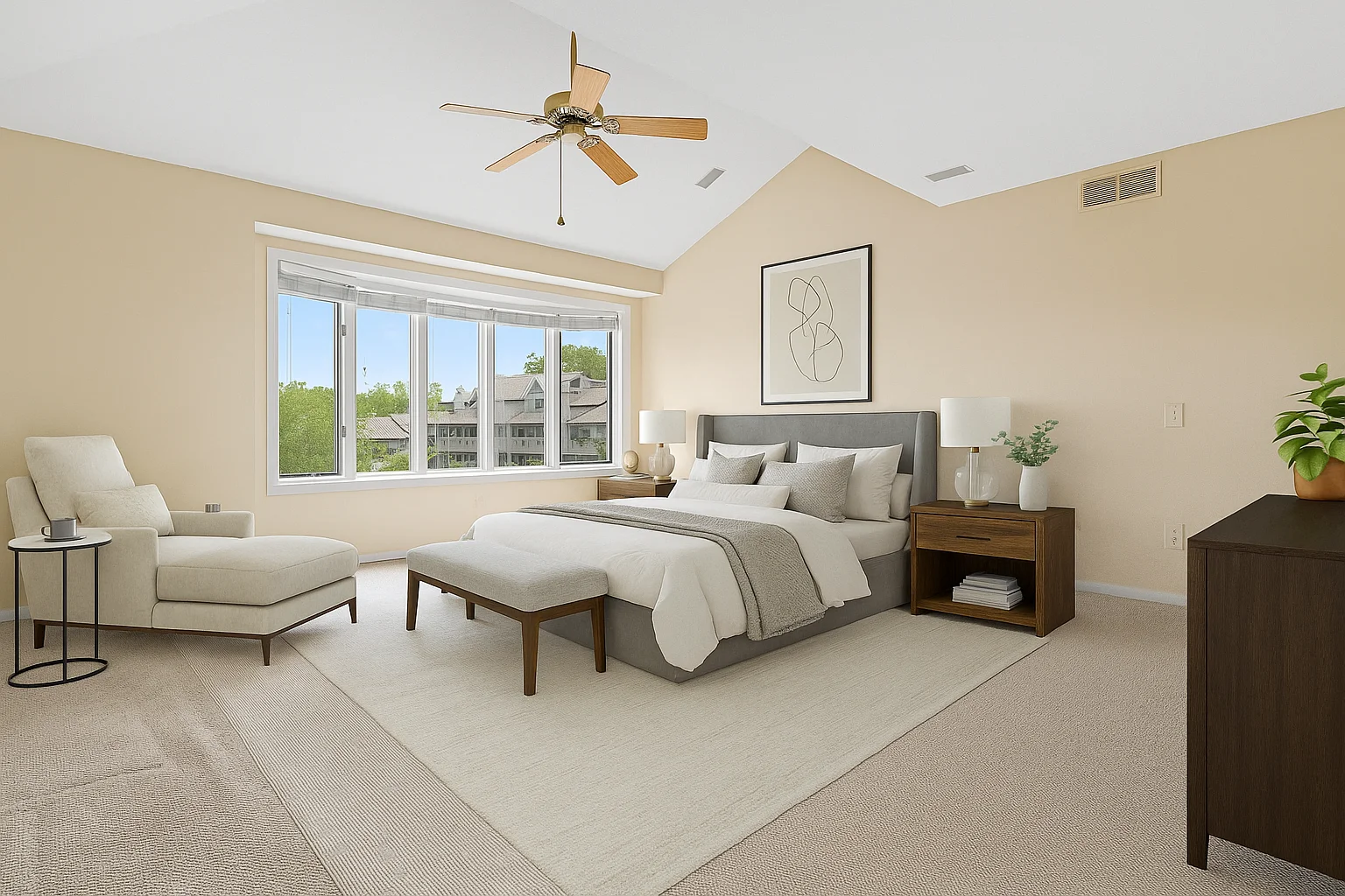 Primary bedroom - virtually staged