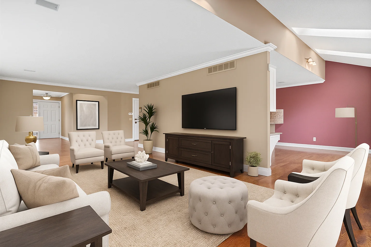 Living room - virtually staged