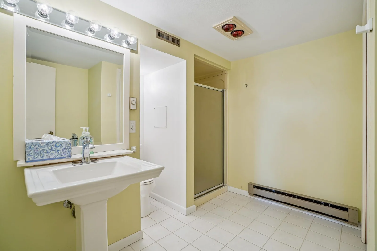 Lower level three-quarter bath.