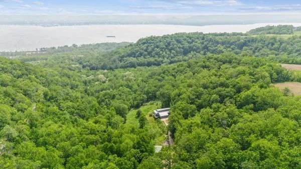 Aerial view shows the proximity to Lake Pepin.