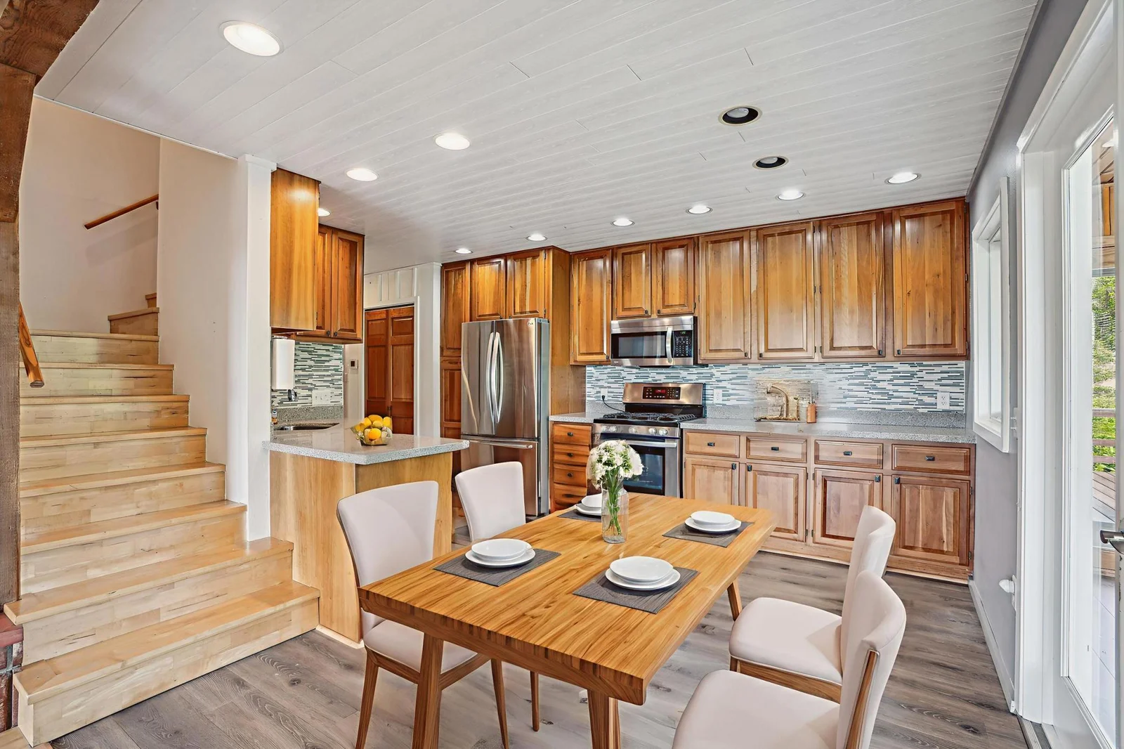 Kitchen showing virtual staging.