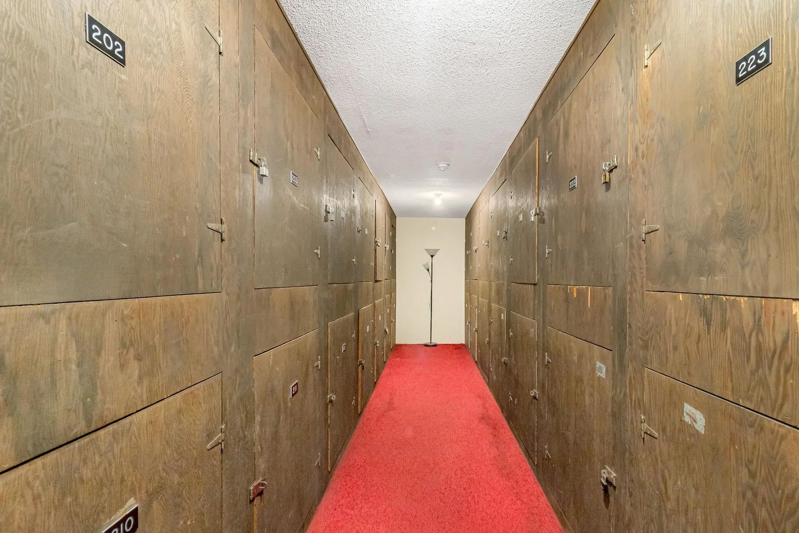Each unit has an assigned storage space