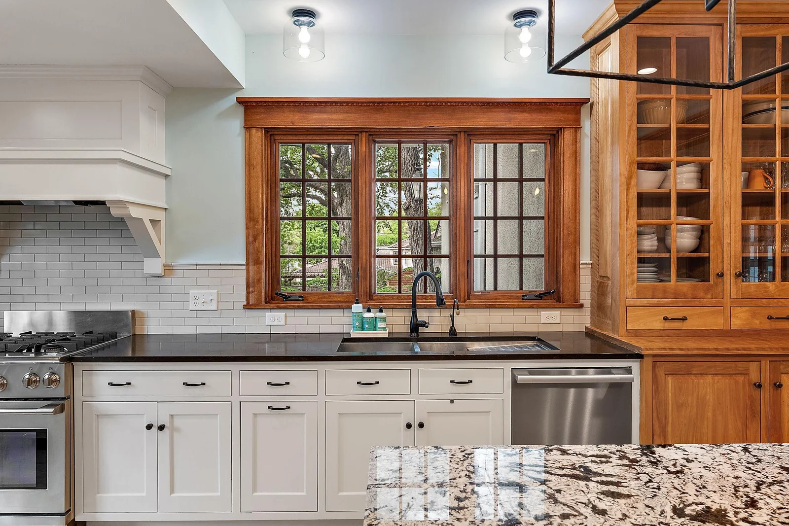 All cabinetry is handmade, dovetailed maple.