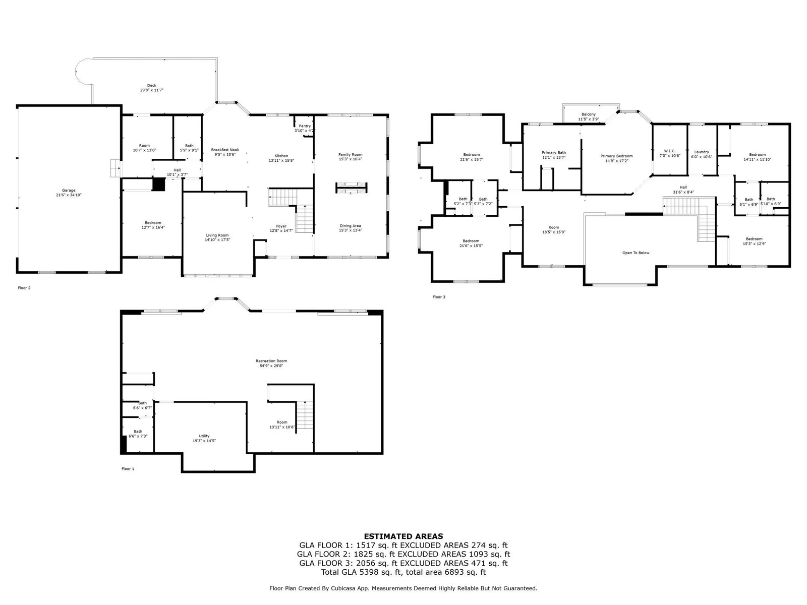 Combined Floor Plan with Measurements.
