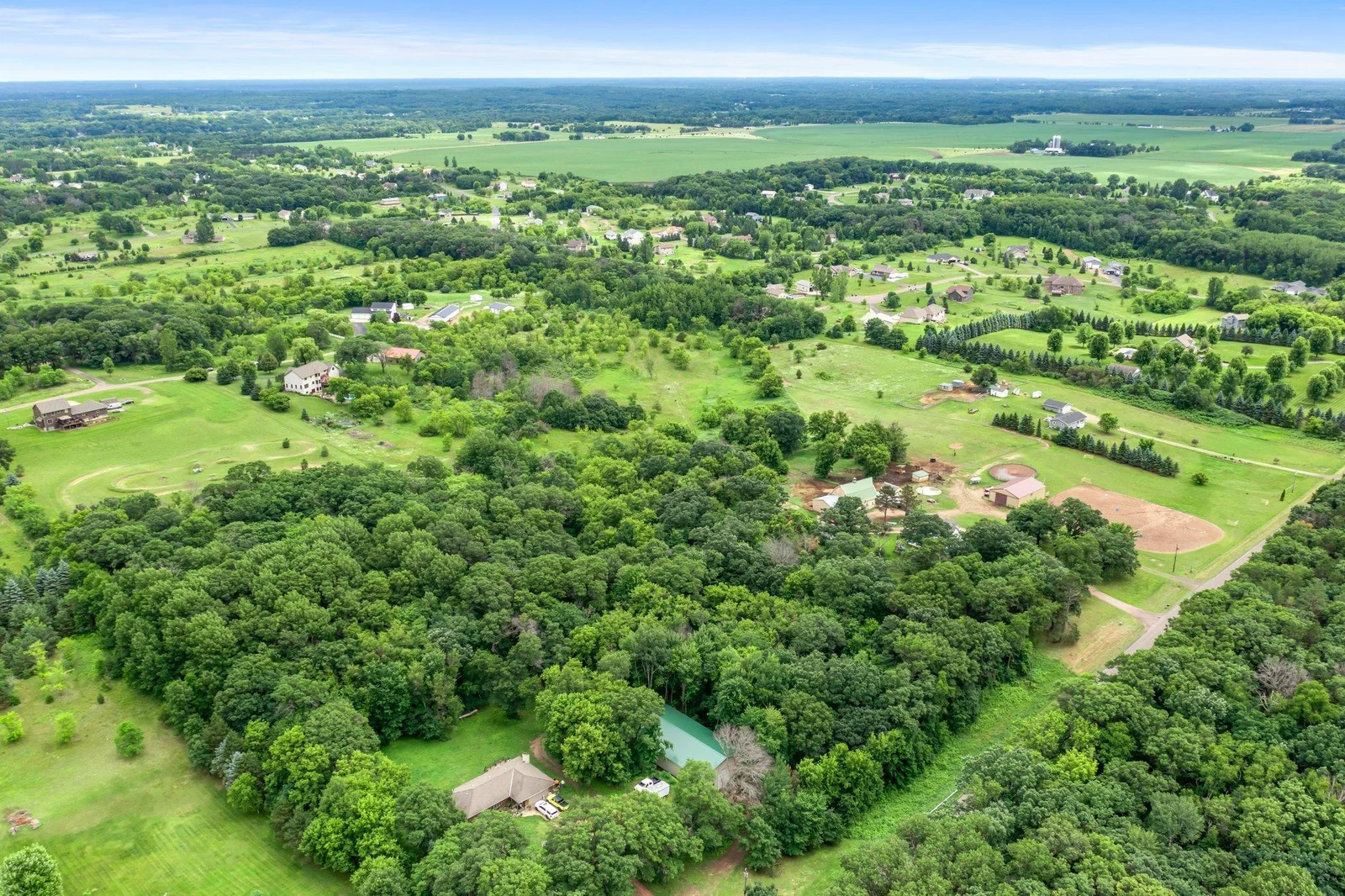 This property offers plenty of privacy, as you can see from the aerial view.