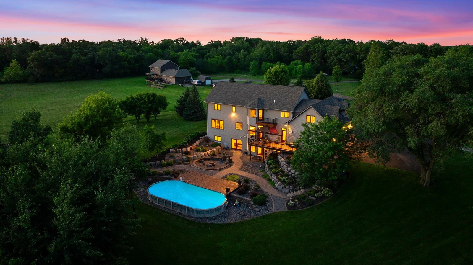 The overhead view shows off how truly incredible this property is.