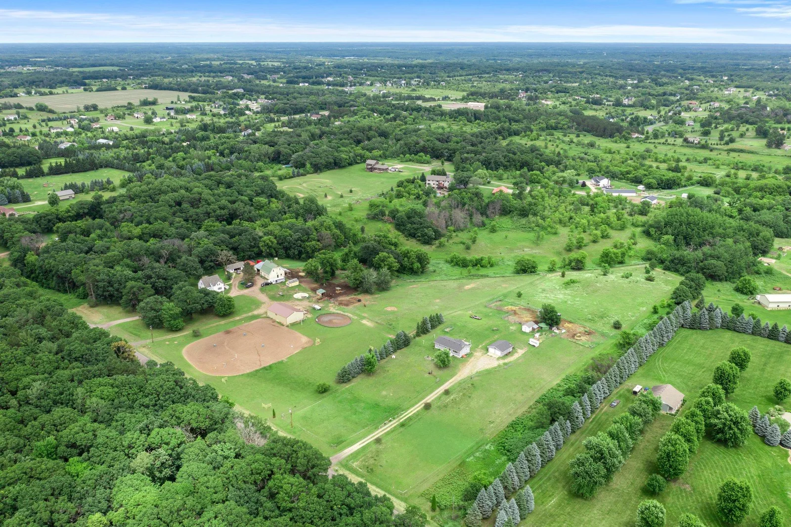 This property offers plenty of privacy, as you can see from the aerial view.