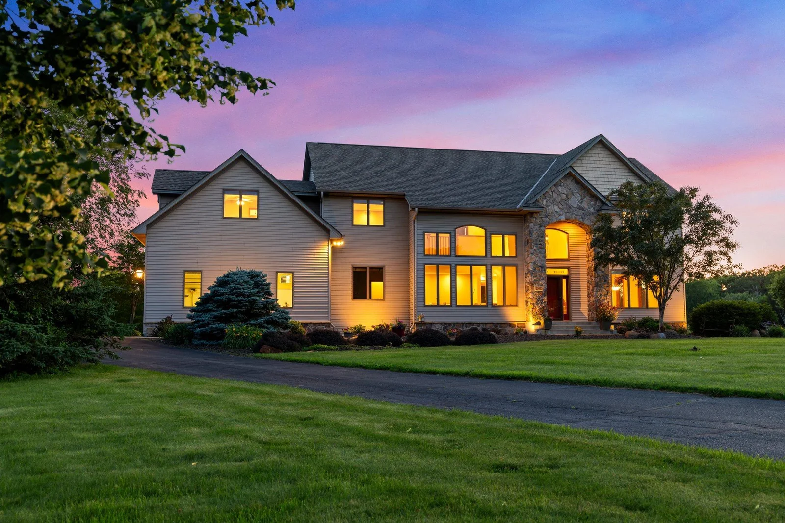 The front of this property is lined with windows, allowing for lots of natural light.