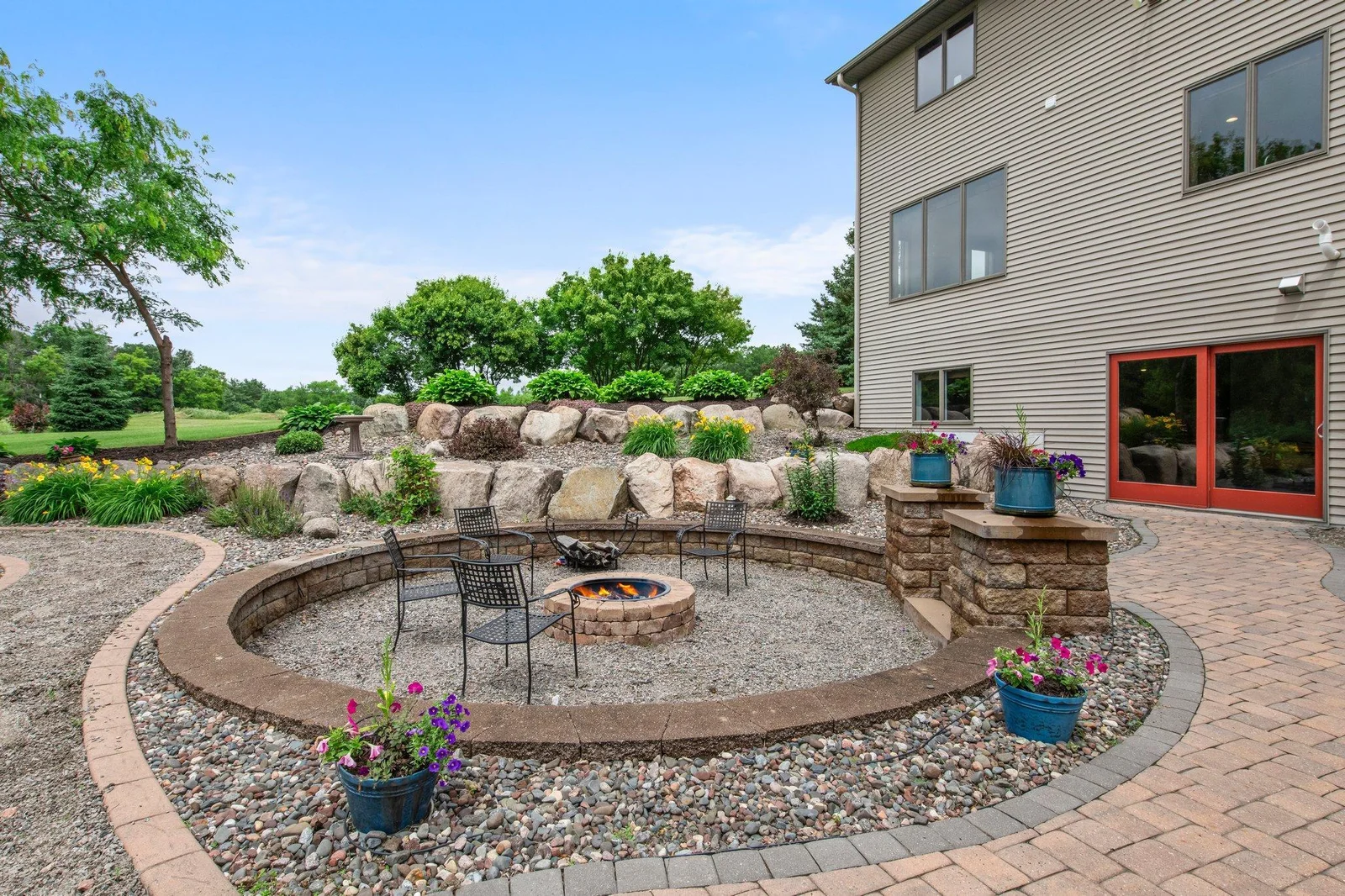 The fire pit is the perfect spot to spend evenings outside.