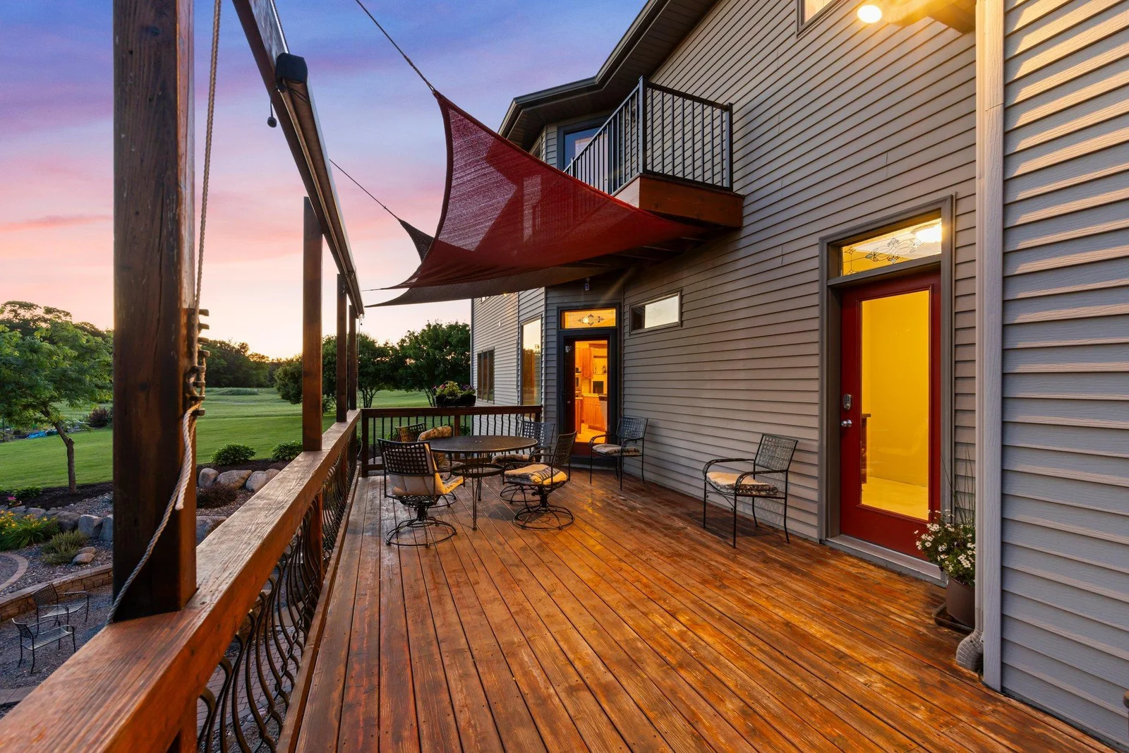 The deck is perfect for overlooking this gorgeous property.