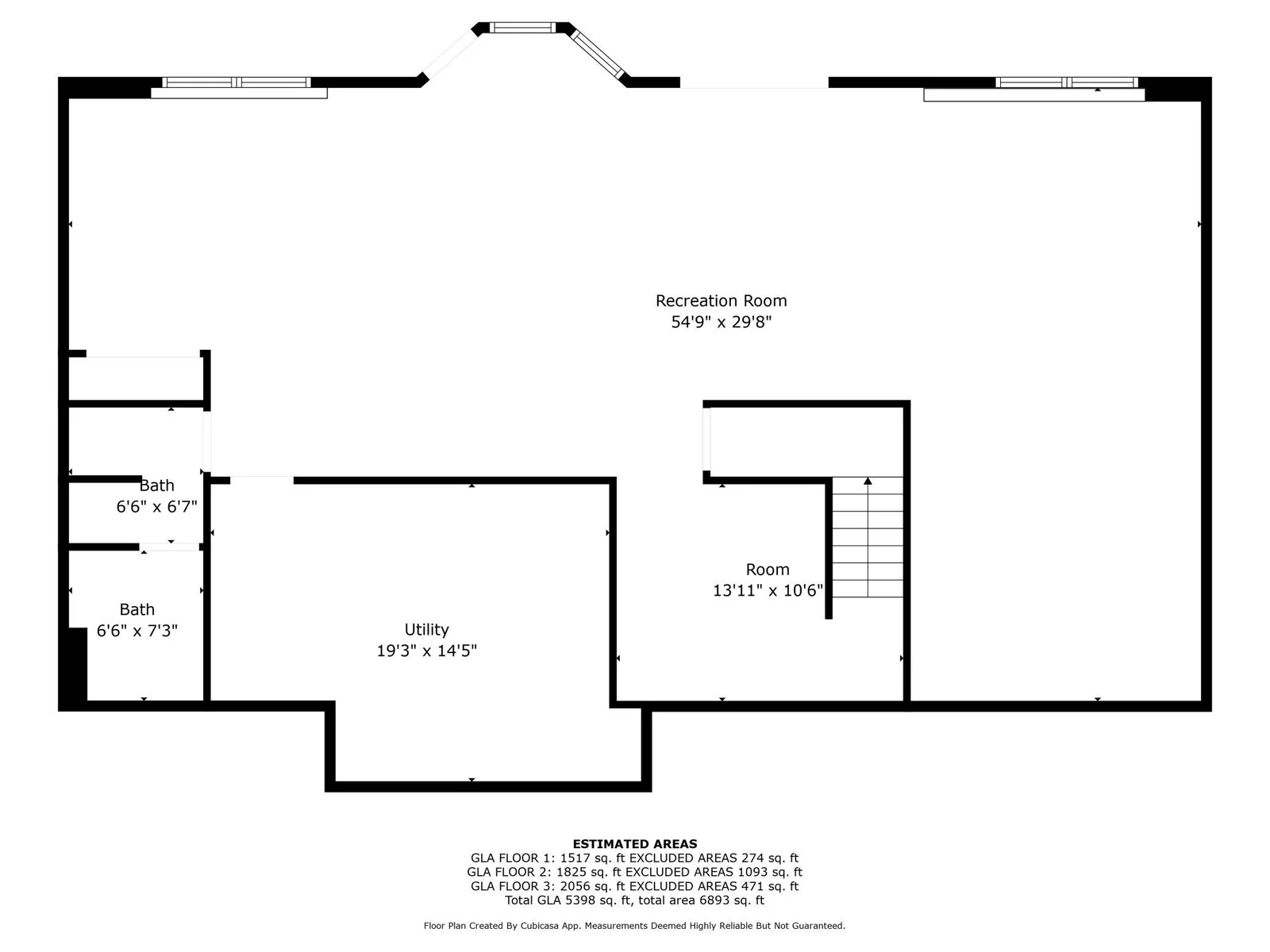 Lower Level Floor Plan with Measurements