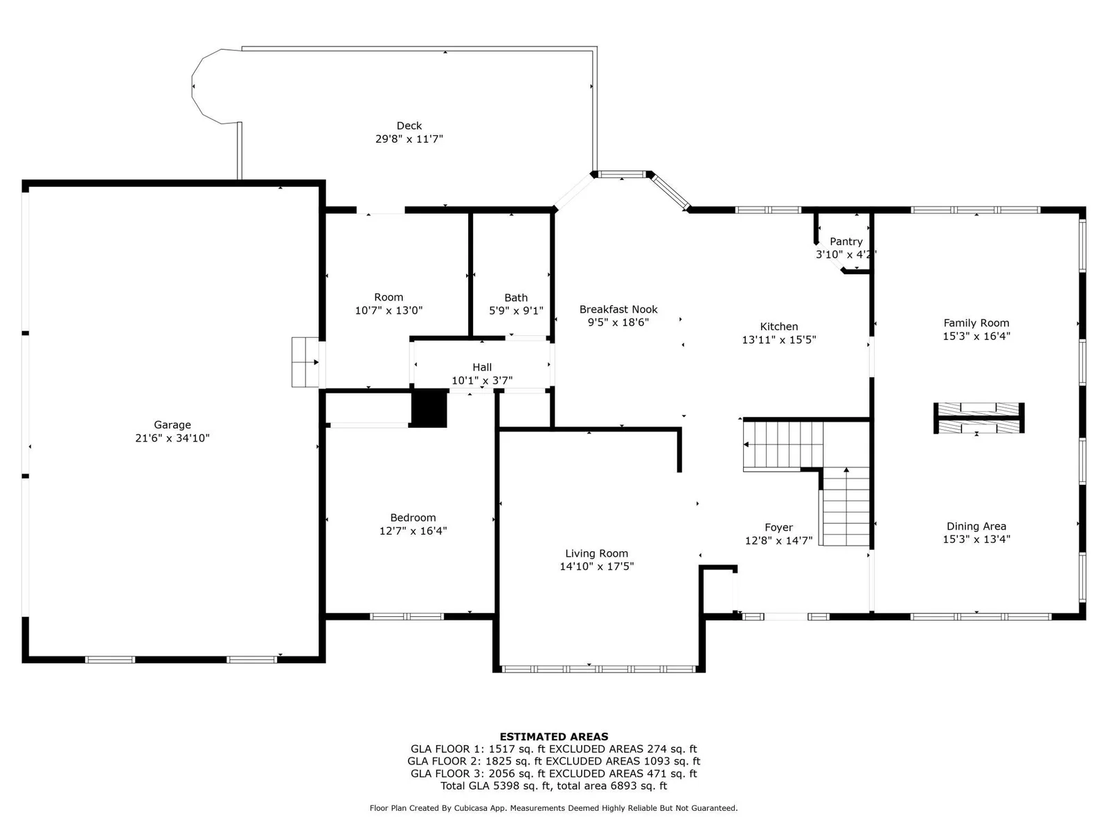 Main Level Floor Plan with Measurements