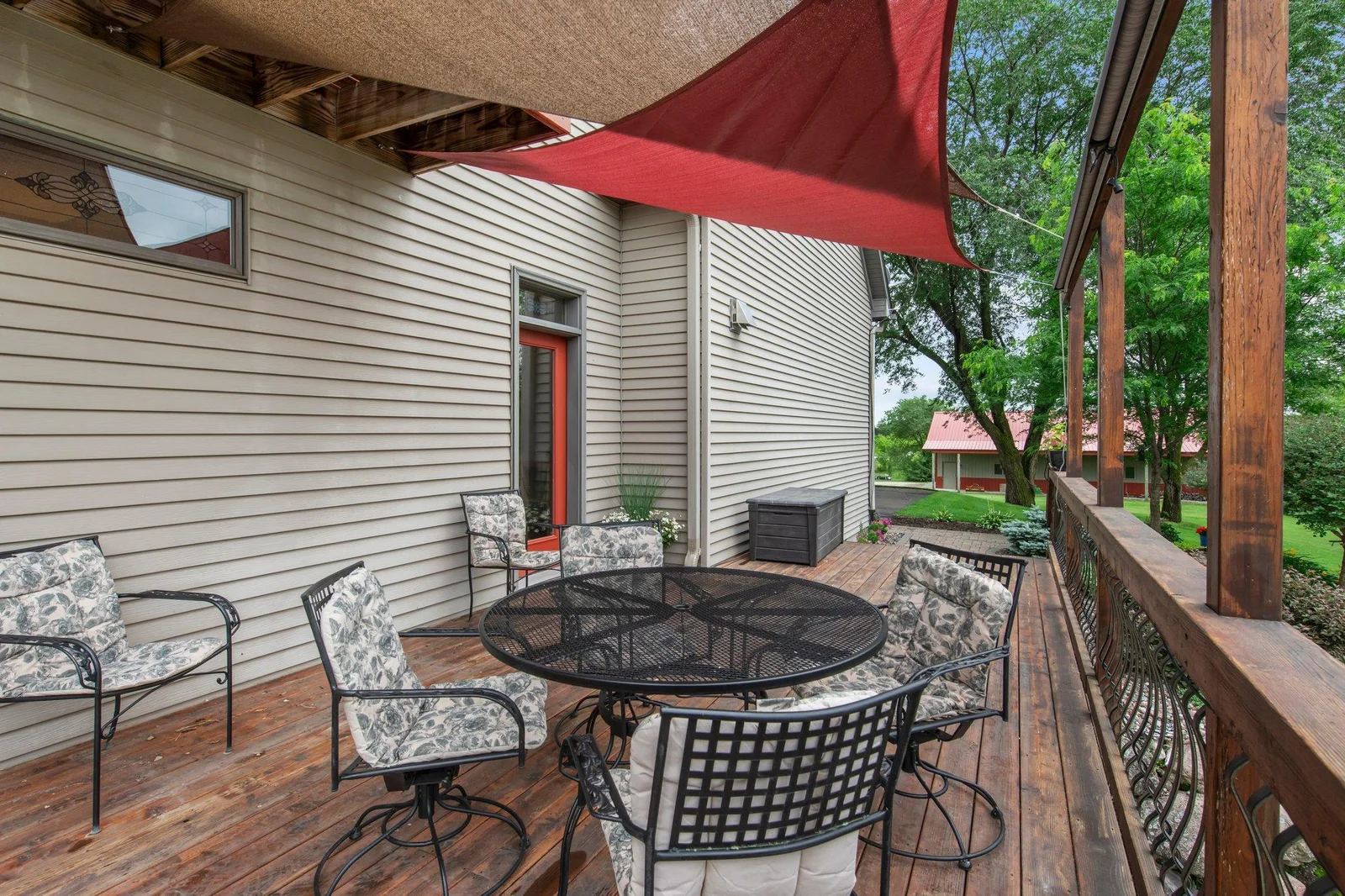 The deck offers plenty of space to enjoy the sun or head down to the pool.
