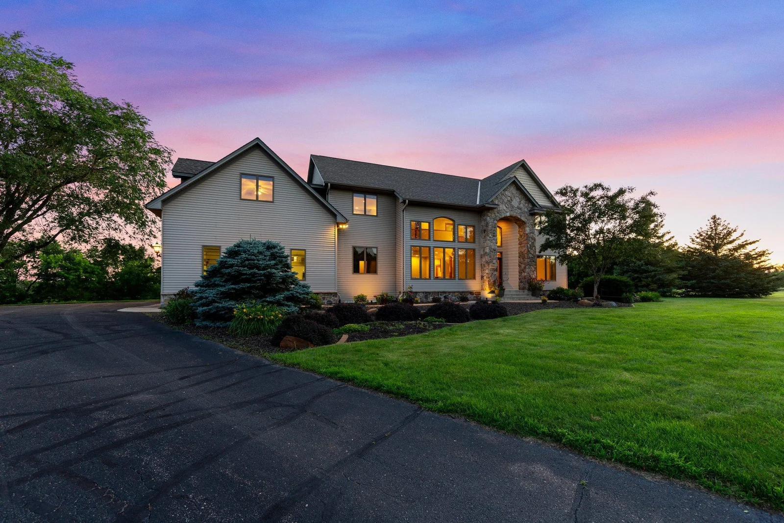 This 6-bed 5-bath stunner also offers a pool and a pole building on its 15 acres.