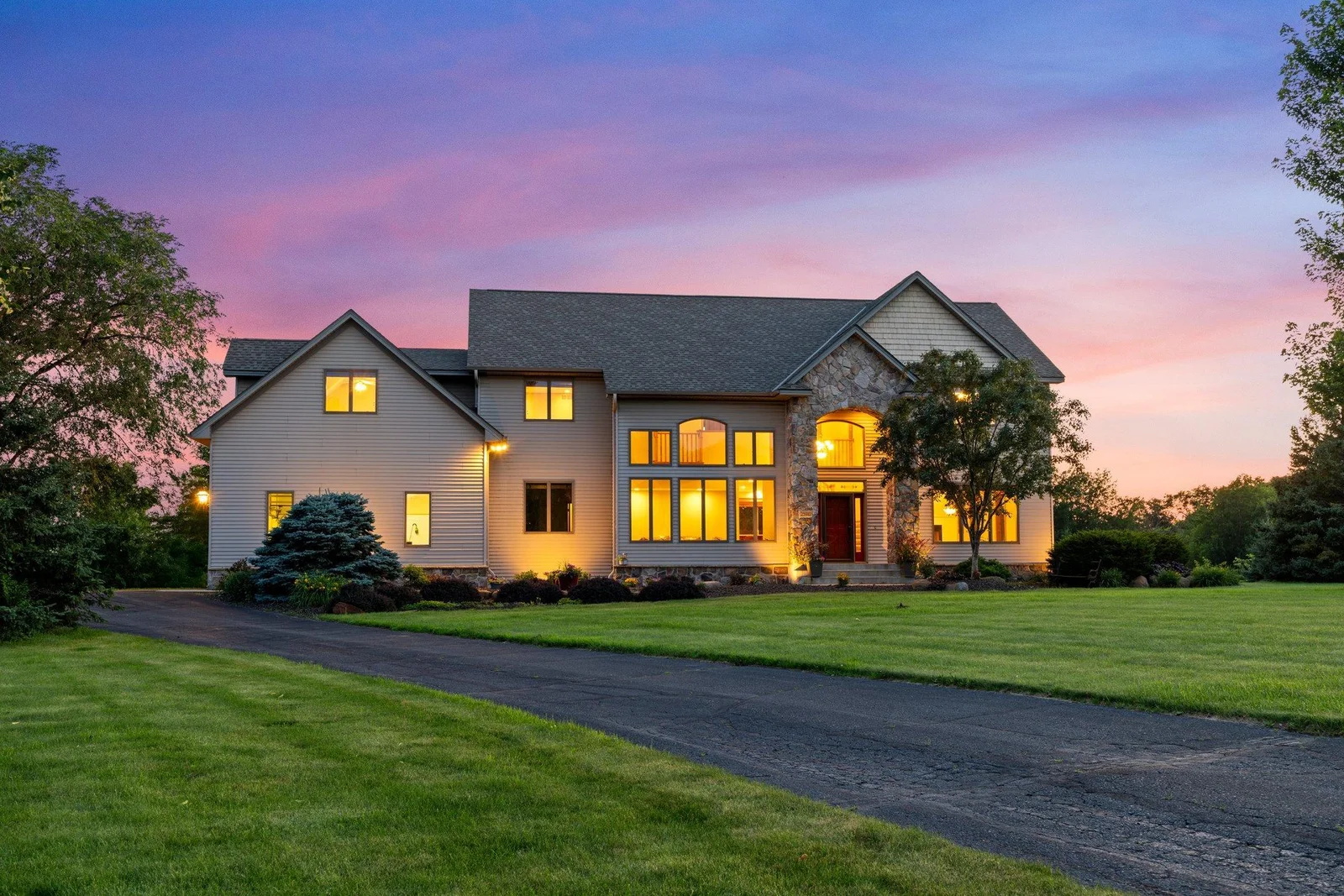The front of this property is lined with windows, allowing for lots of natural light.