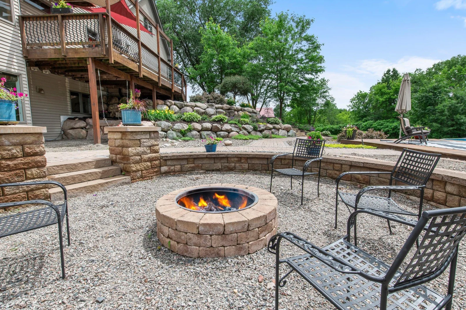 The fire pit is the perfect spot to spend evenings outside.