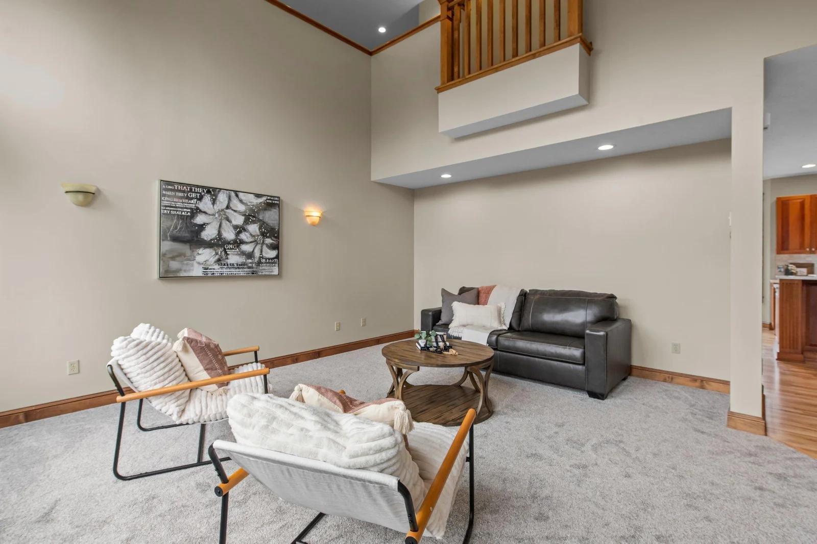 The living room sits just off the foyer and is perfect for visiting with guests.