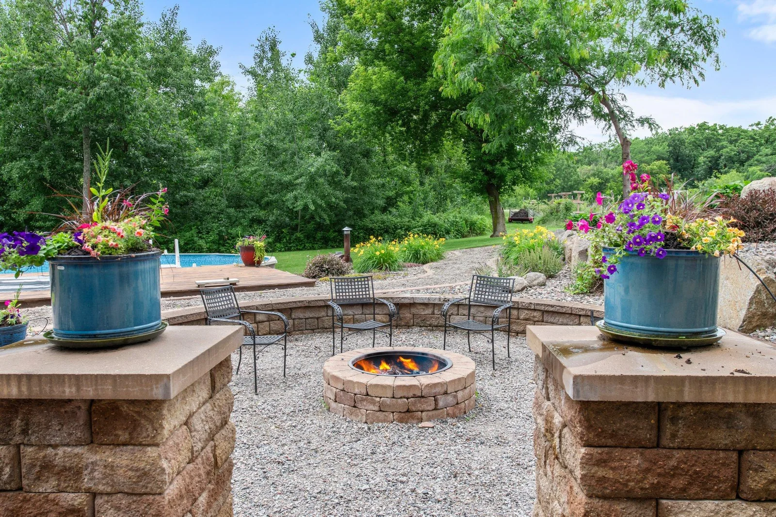 The fire pit is the perfect spot to spend evenings outside.