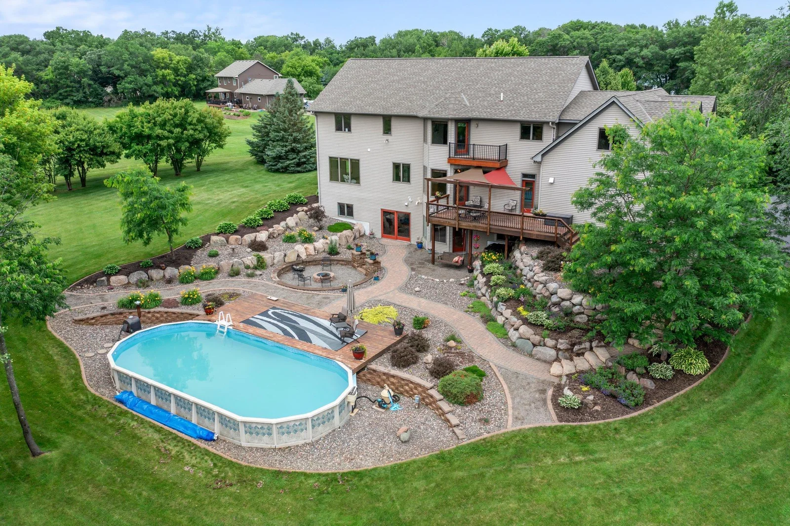 The aerial view shows off just how incredible this property is.