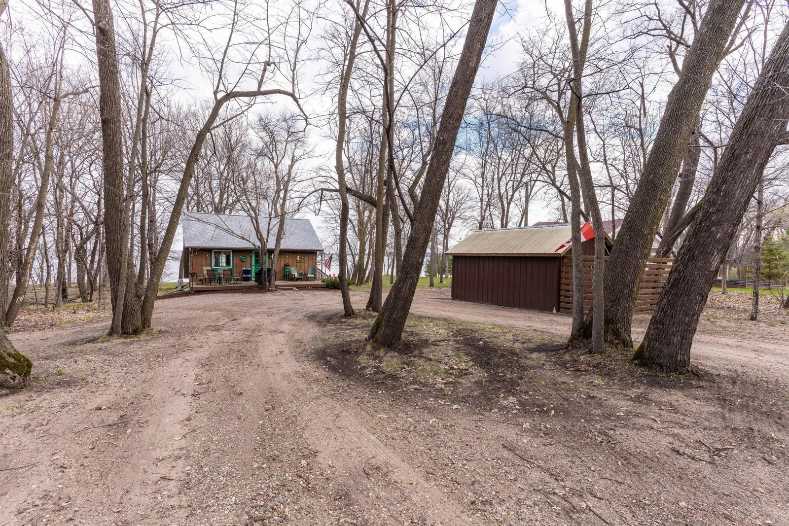 Road Side of Cabin and Shed