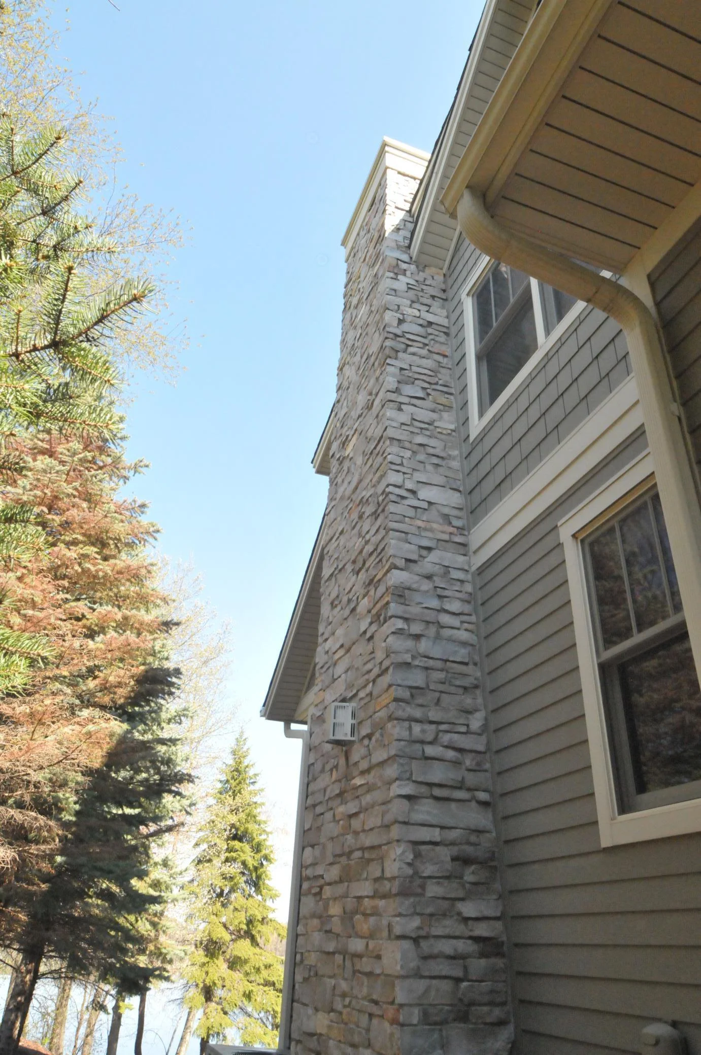 Stacked Stone Chimney