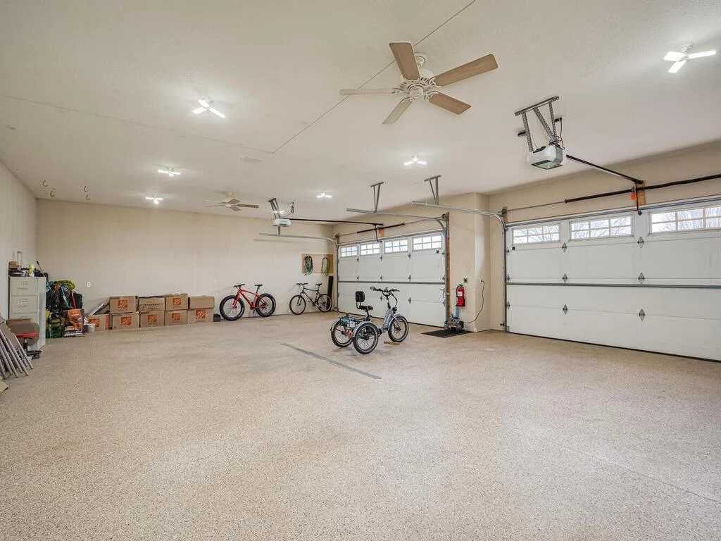 Attached 4 car garage with in floor heat