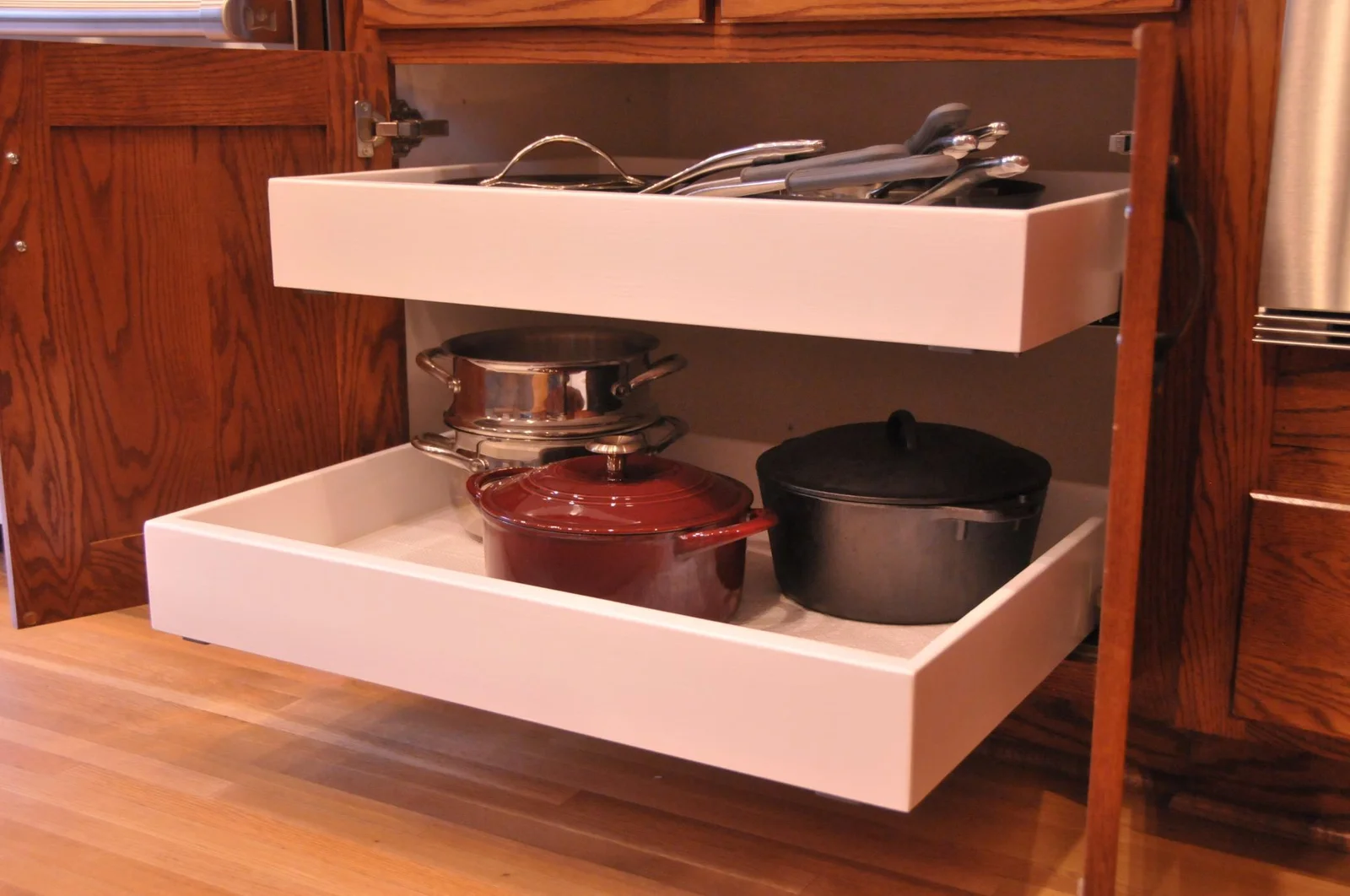 Large cabinets with pull outs