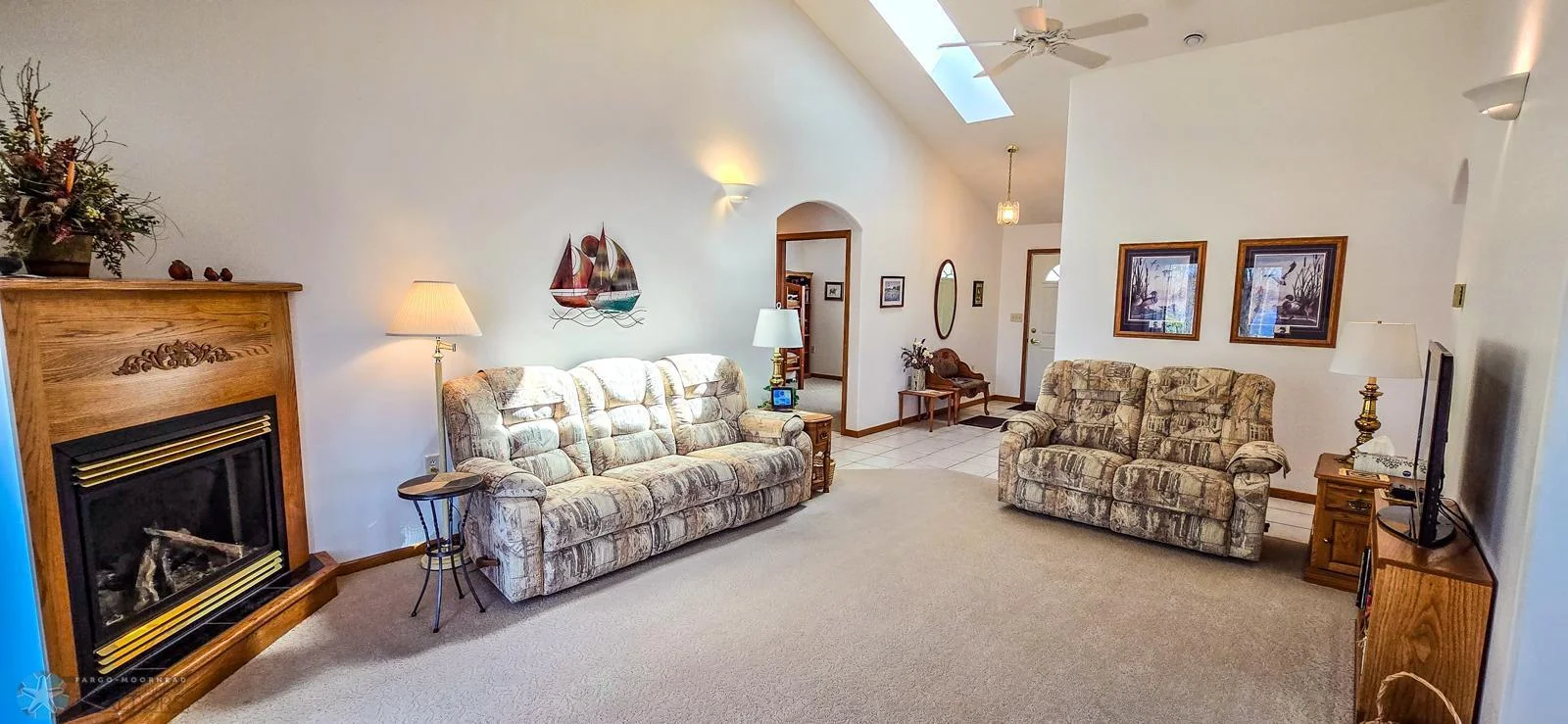 Living/Family Room - Lots of Natural Light with Skylight
