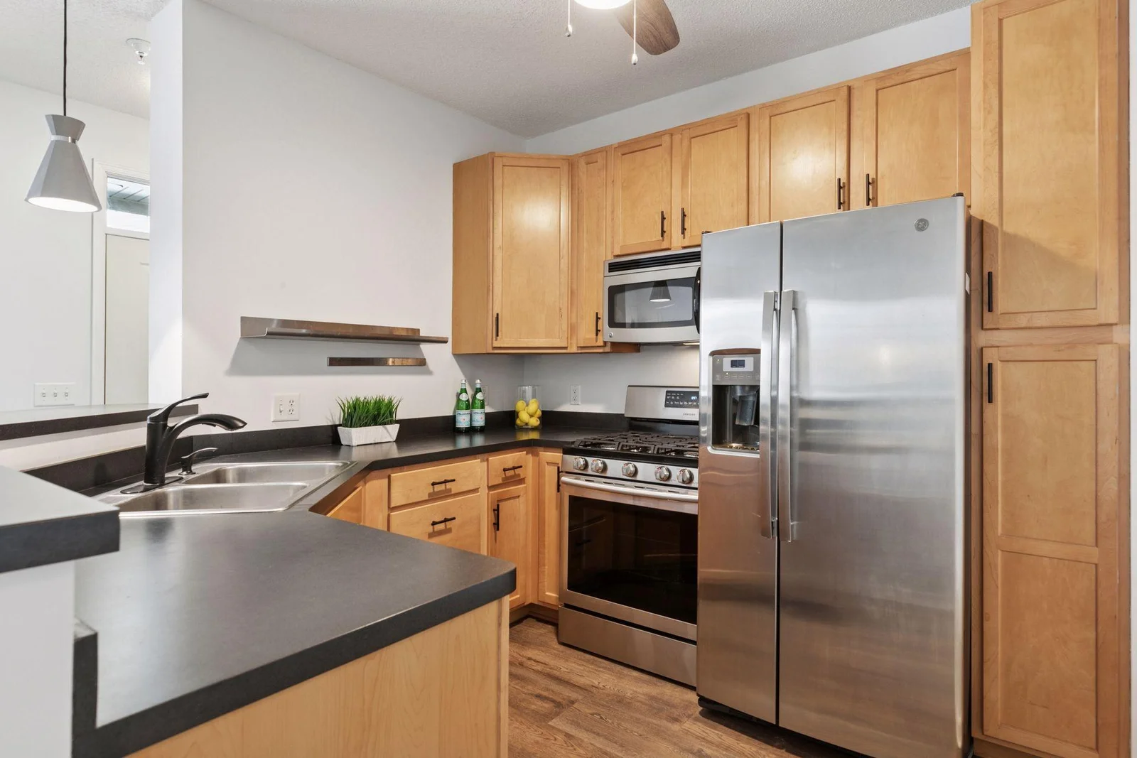 Stainless steel appliances.