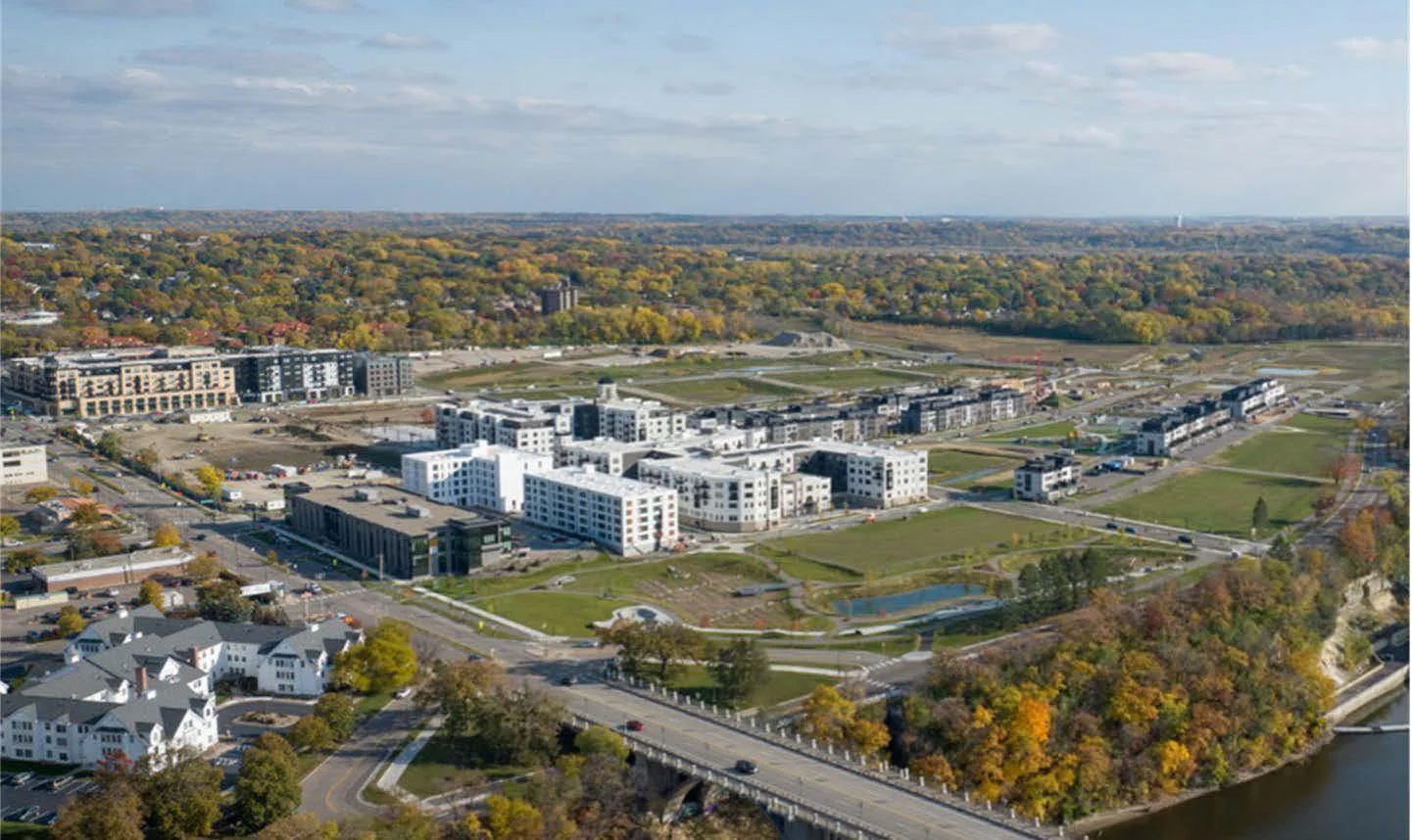 Aerial of Highland Bridge from Fall 2023