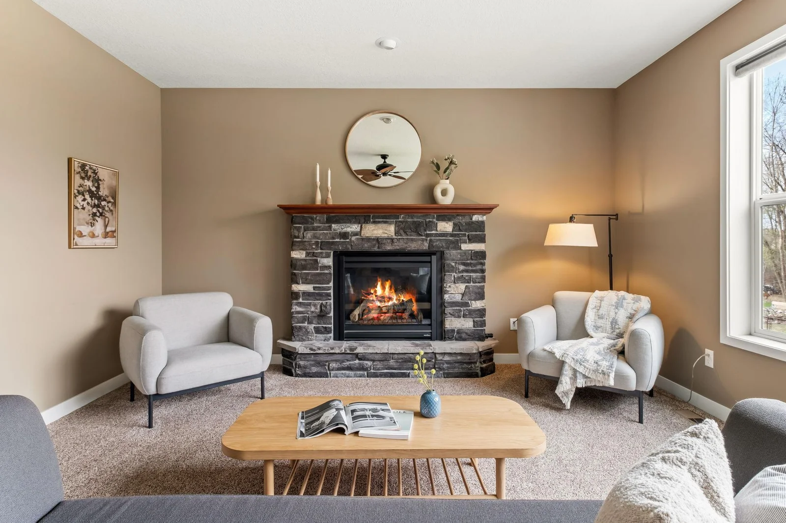 Convenient and Cozy Gas Fireplace