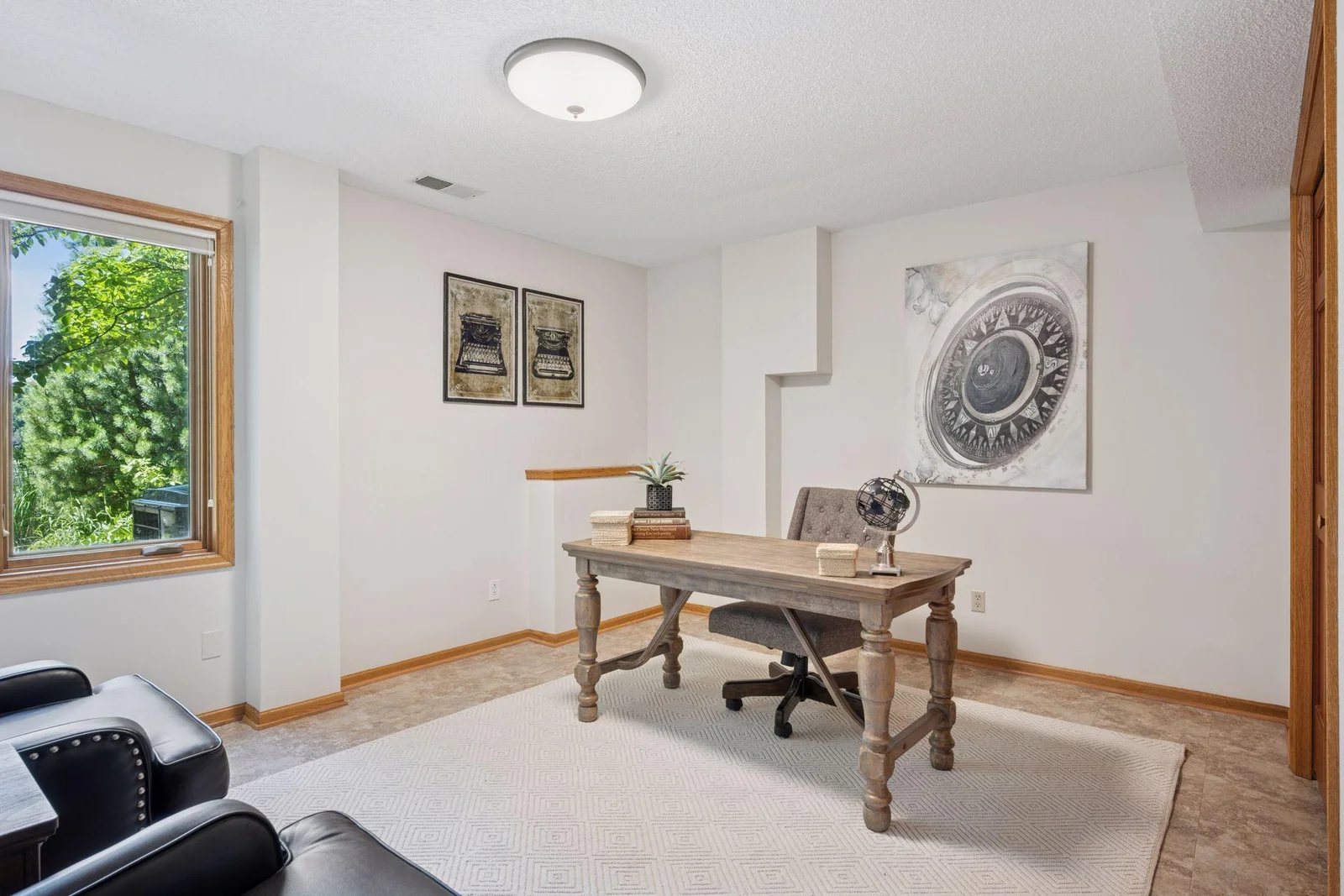 Lower level office is also a legal bedroom.