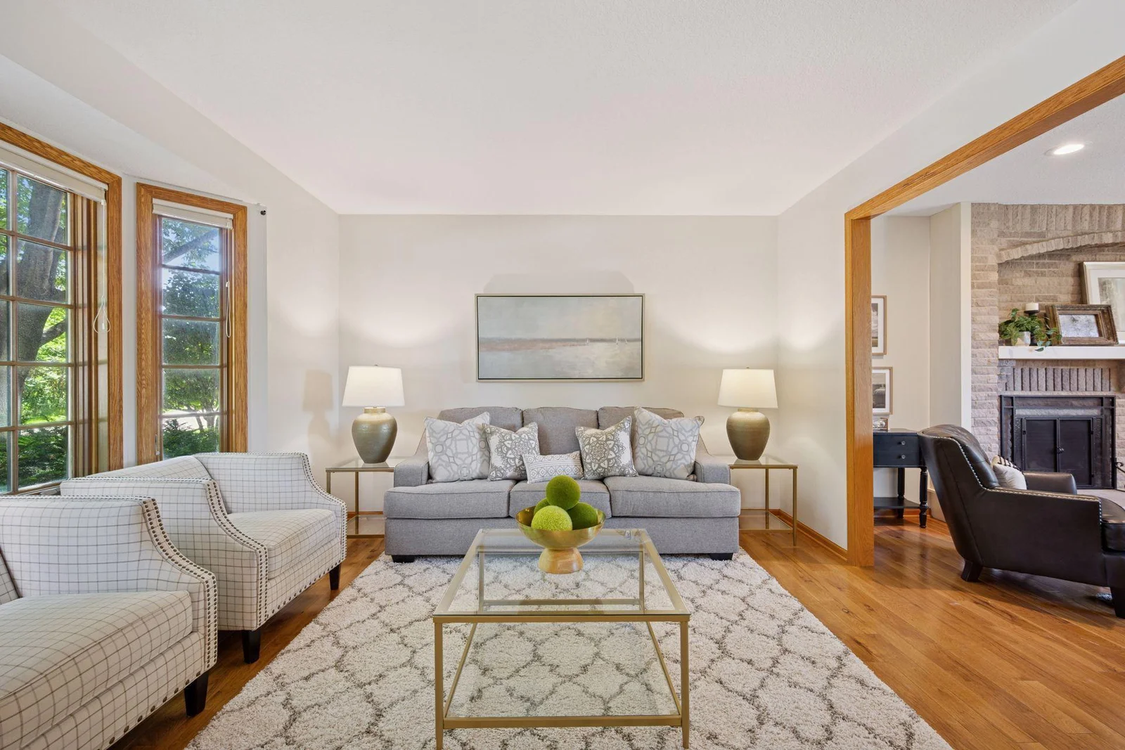 Formal living room leads to the great room.