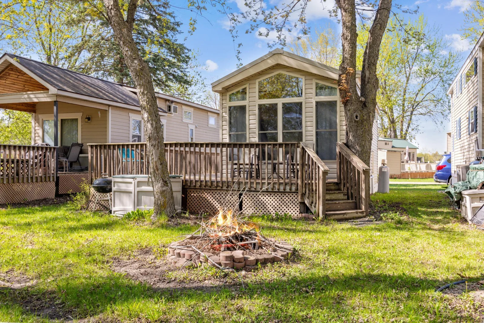 Enjoy a great firepit area—plus, the association has firewood for your use!