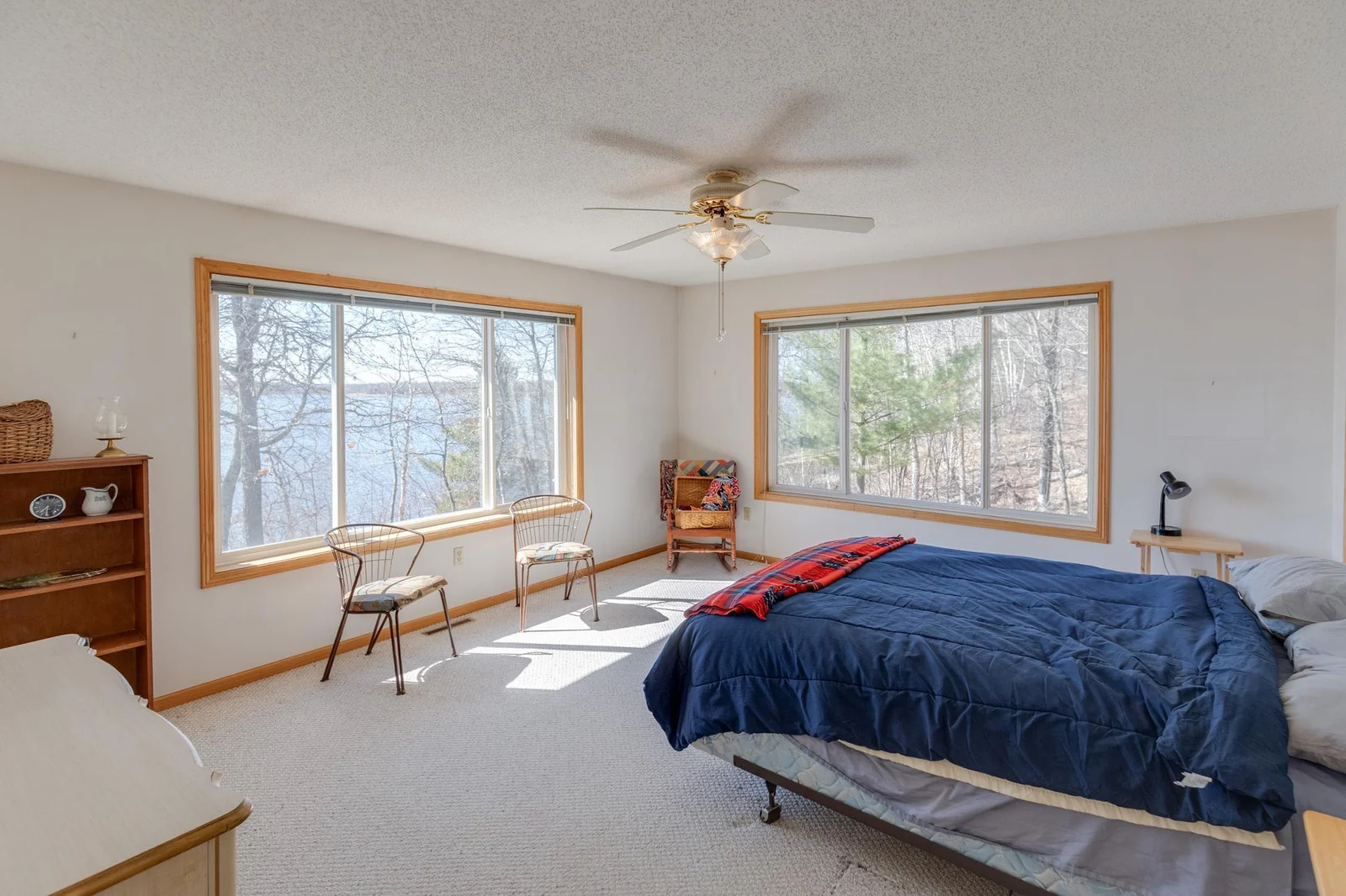 main floor lake facing bedroom