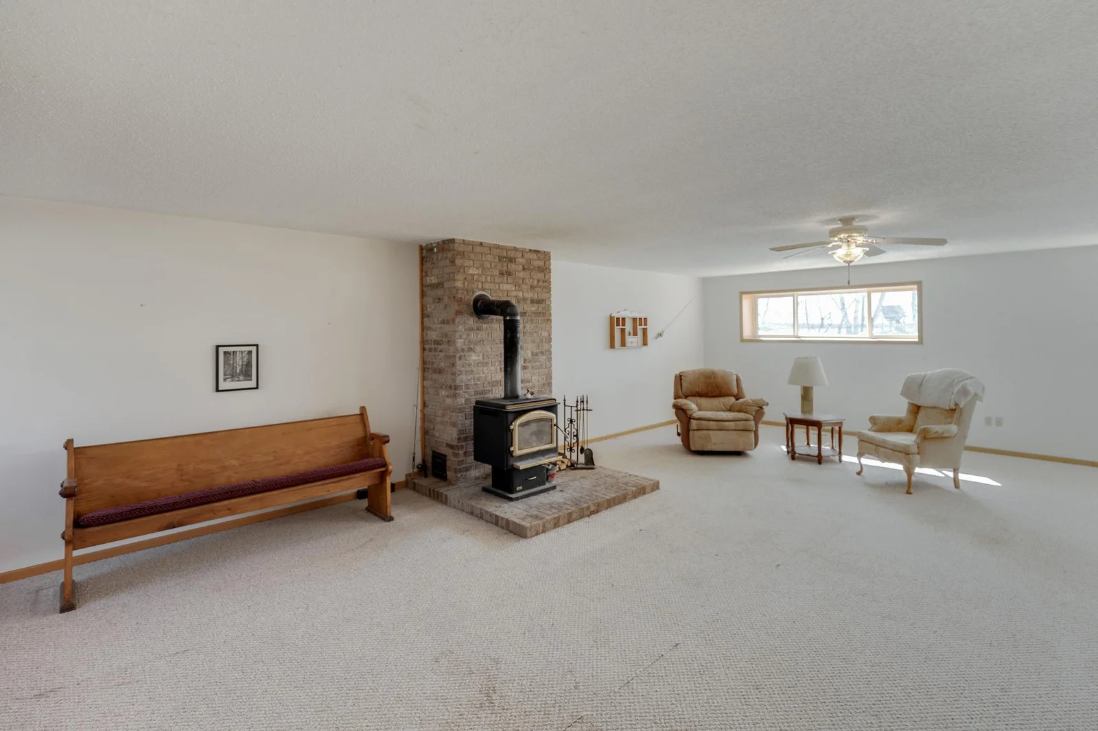 wood burning stove lower level
