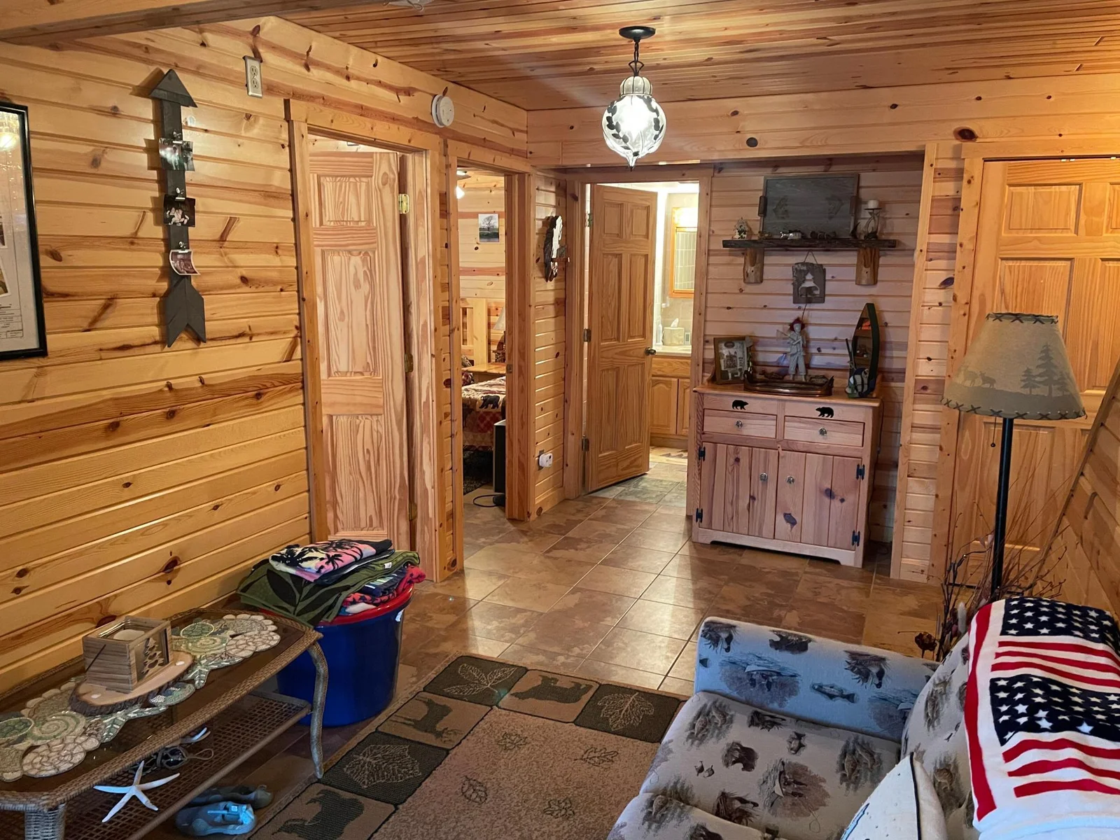 Pine walls and ceiling