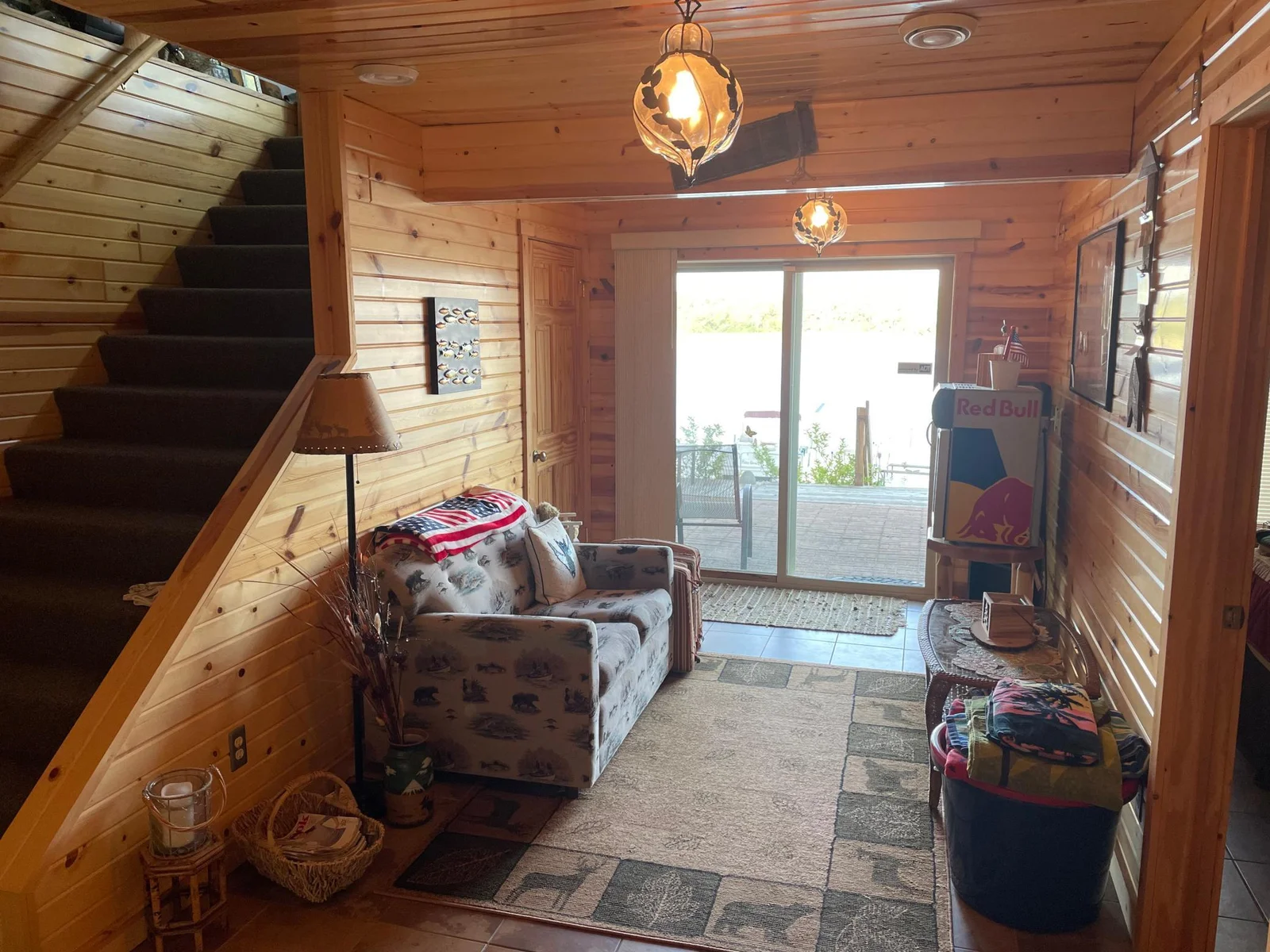 Family room downstairs, in-floor heat