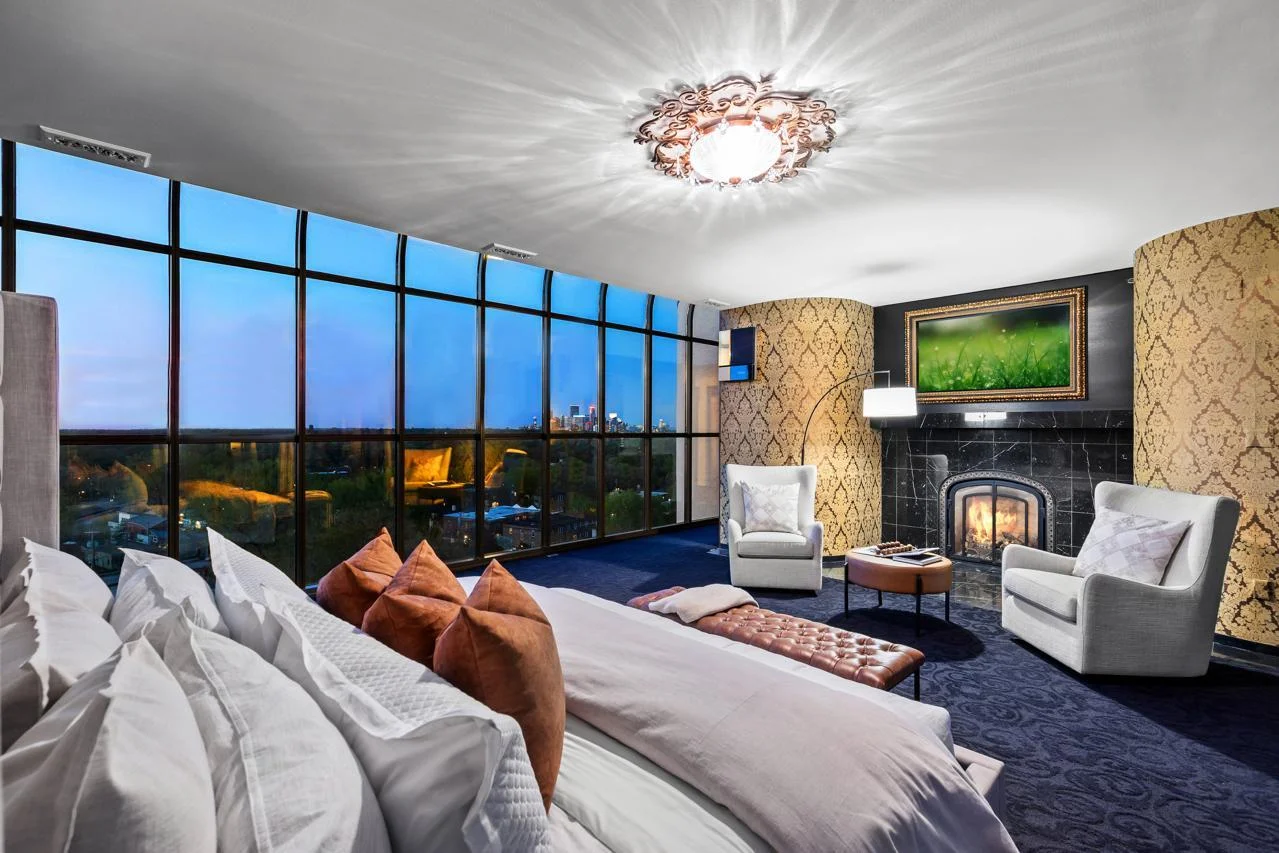 City Skyline from Primary Bedroom Suite - Twilight Views