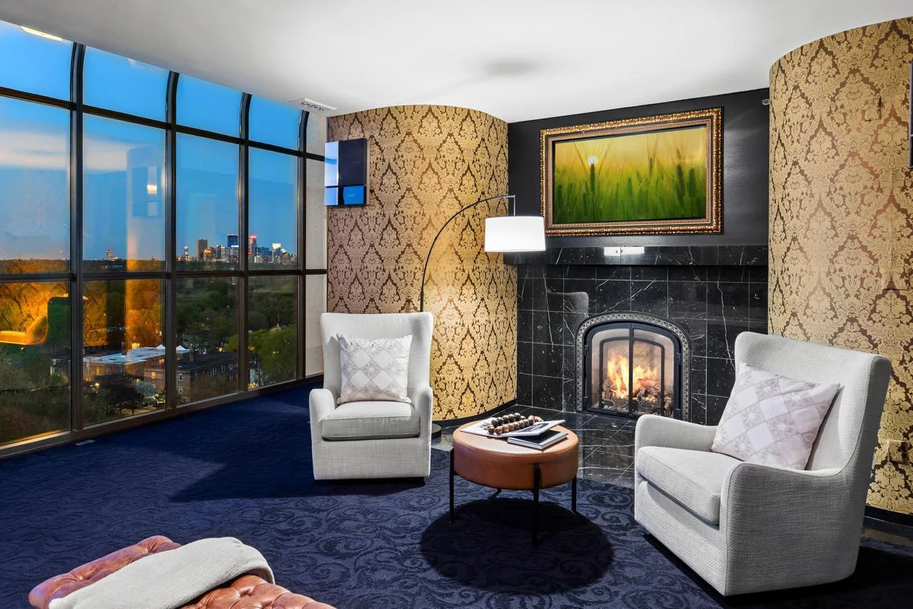 Tranquil Sitting Area in Primary Suite - Twilight Views