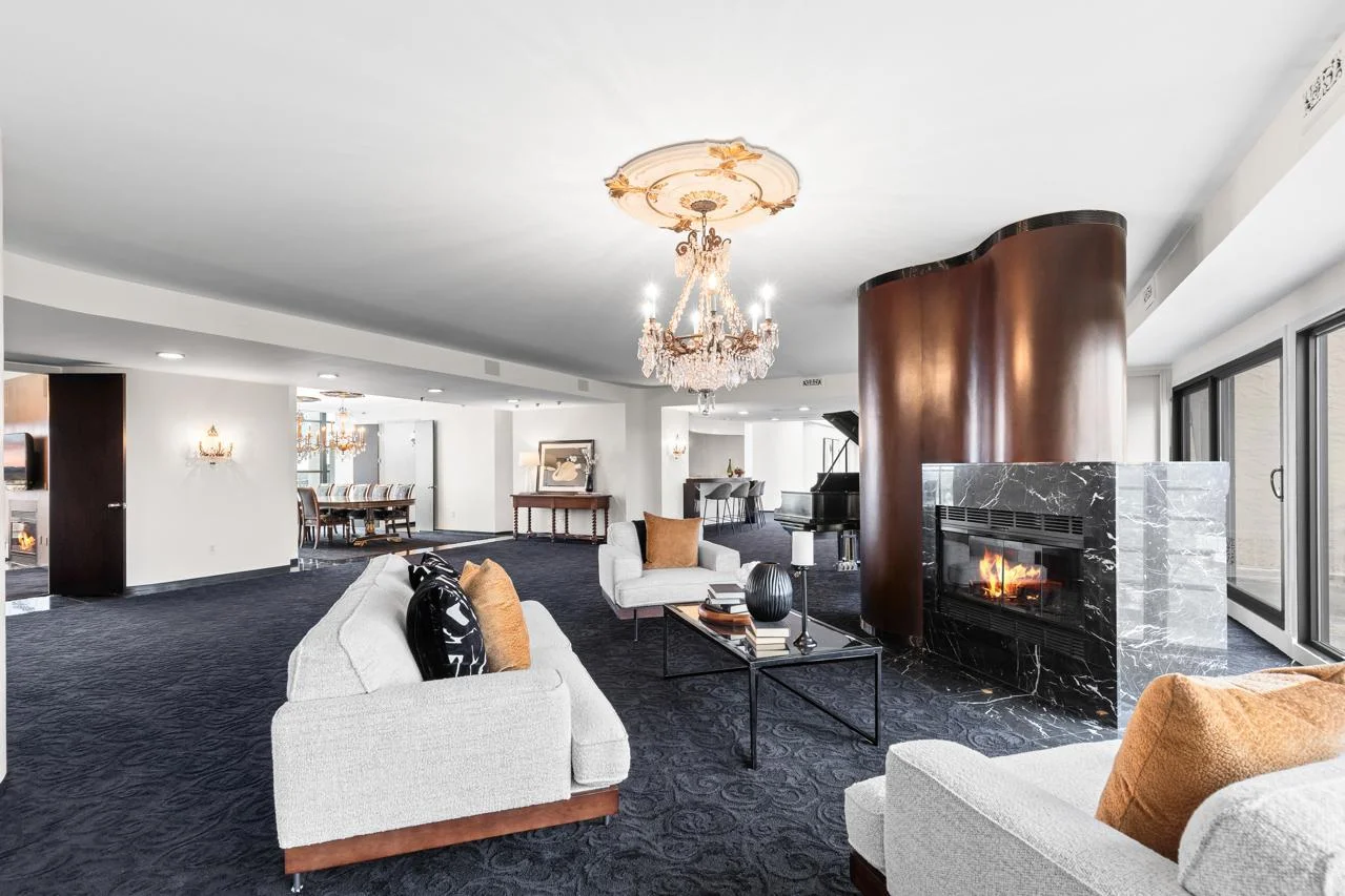 Cozy Wood Burning Fireplace in Living Room