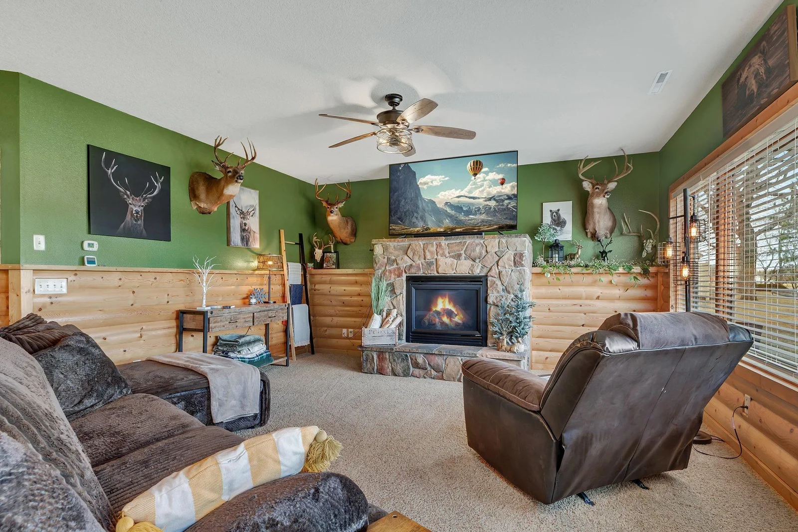 Fireplace creates another focal point on the 3rd level.
