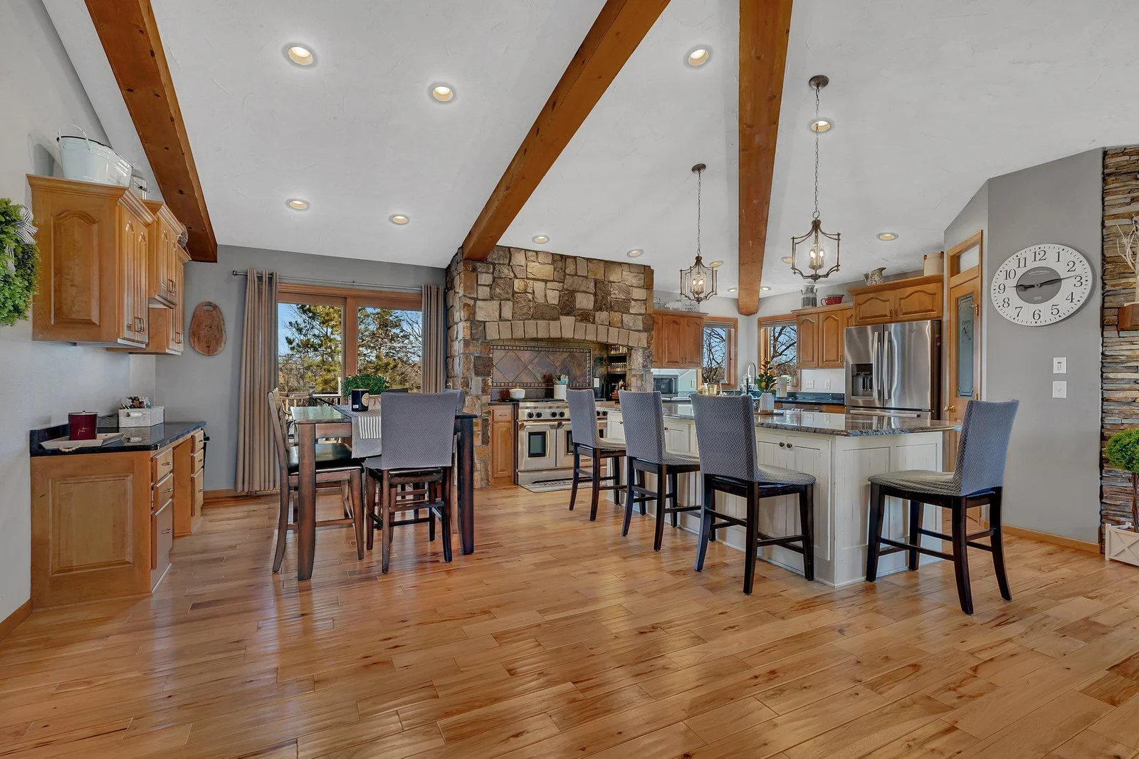 The slider walks out to the deck, perfect for grilling and unbelievable views