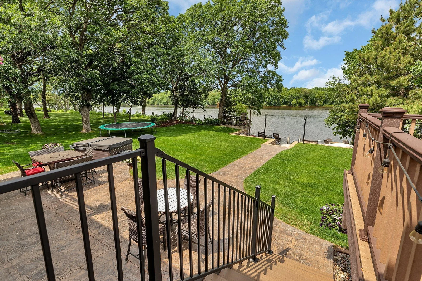 Walk down to your entertainment area.