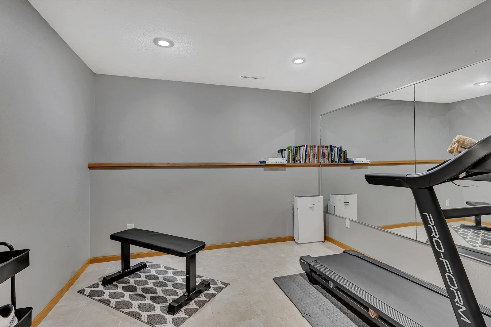 Exercise area in the lower level! This flex space offers a number of different uses!