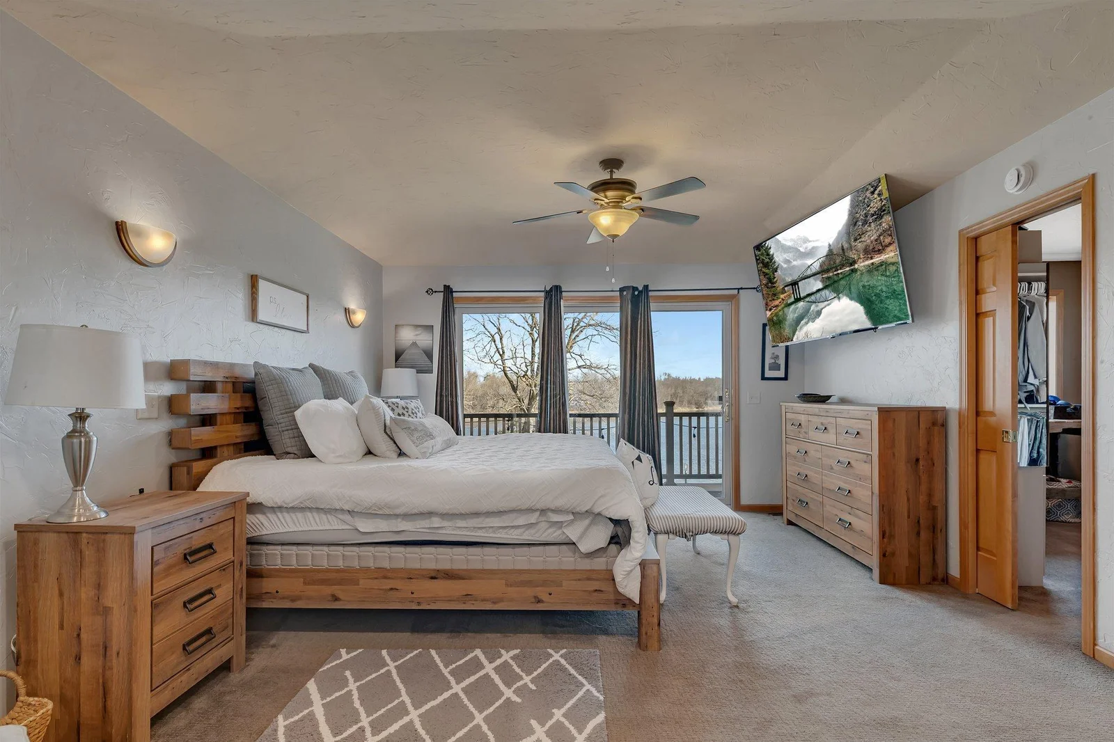 Serene owners suite with its own balcony.
