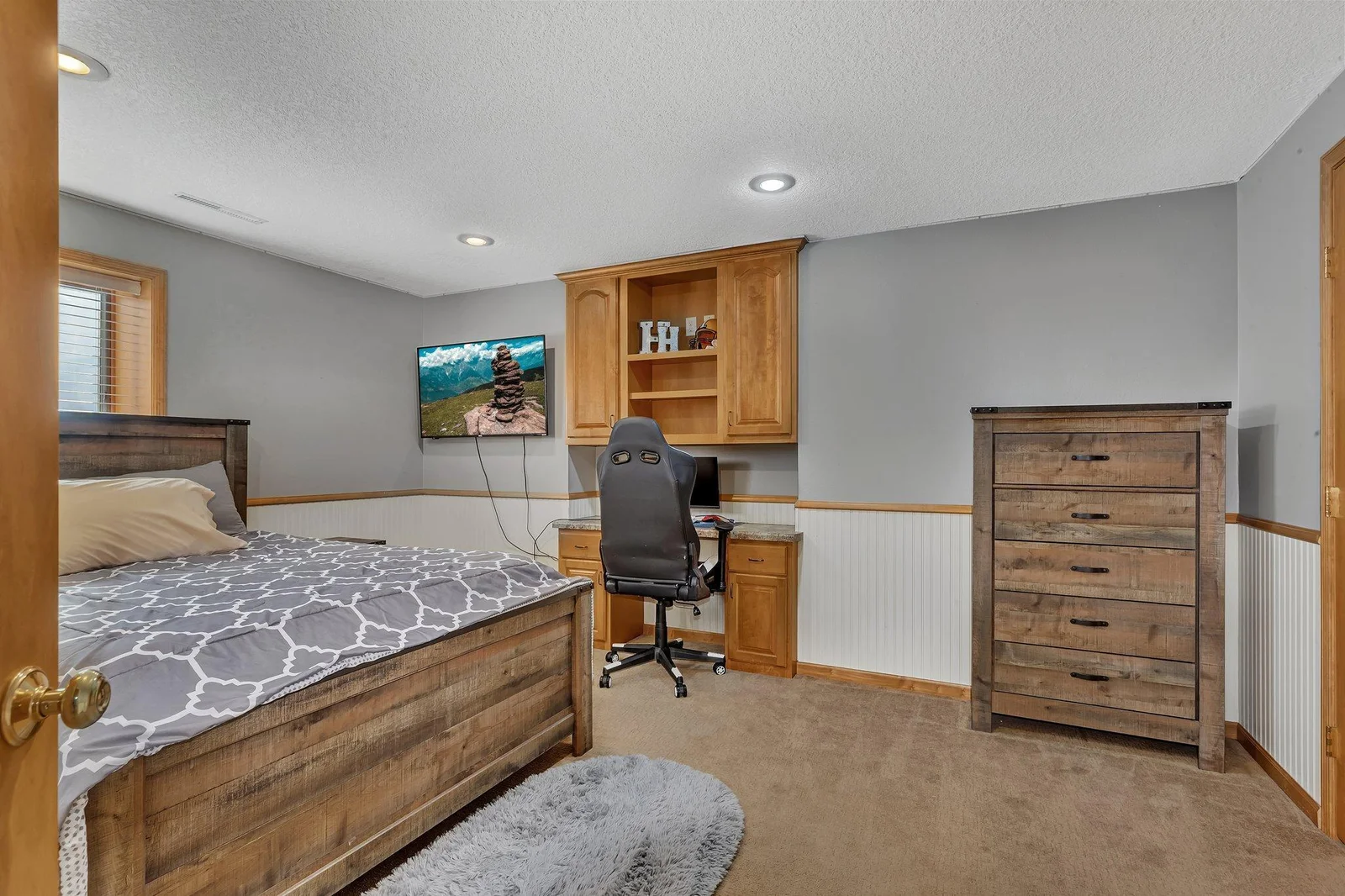 Another lower level bedroom.