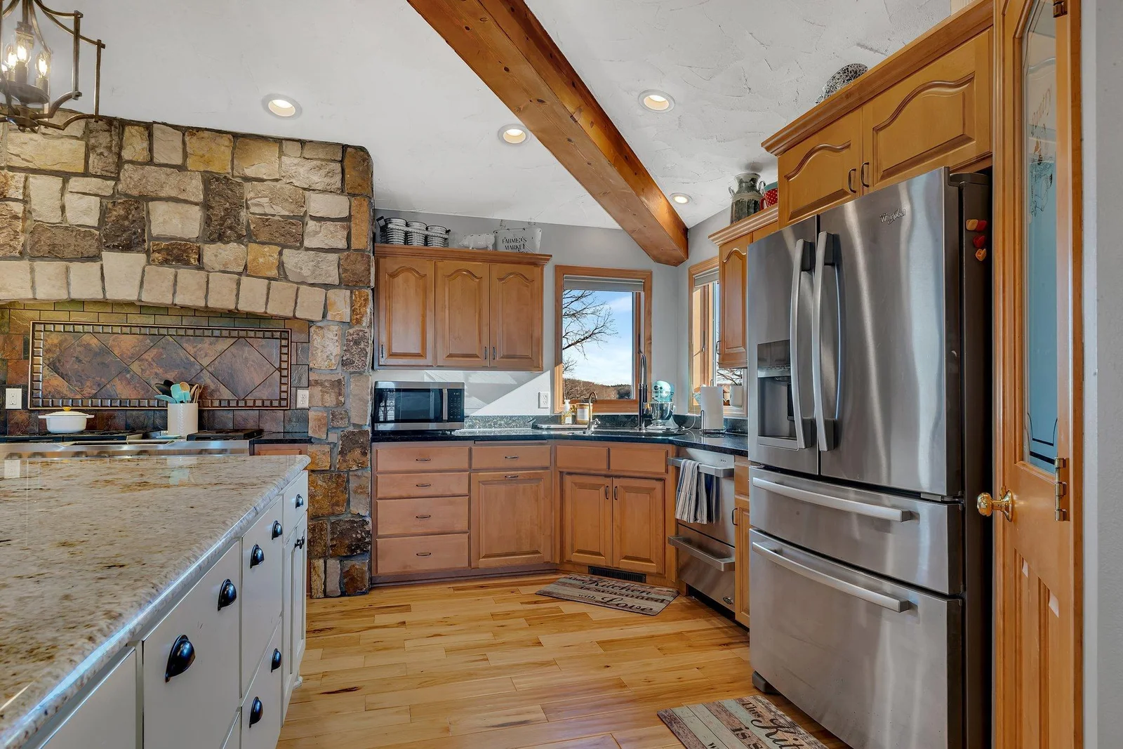 Stainless steel appliances throughout the home.